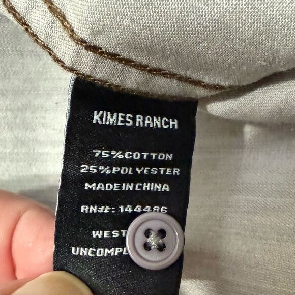 Kimes Ranch Western Long Sleeve Grimes Pearl Snap Gray Denim Shirt - Picture 15 of 16